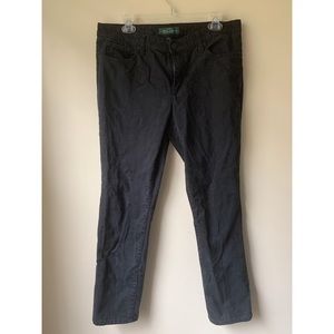 lauren jeans co black floral embroidered denim